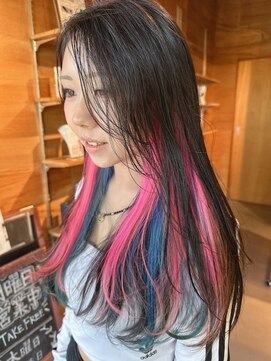 美容室 ビ フェスカ(B FESCA) インナーカラー/ロングヘア/ピンク/青/ミセス