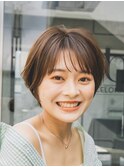 ショート　ショートボブ　ハンサムショート　前髪　暗めカラー