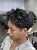 メンズスパイキーショートメンズパーマピンパーマ