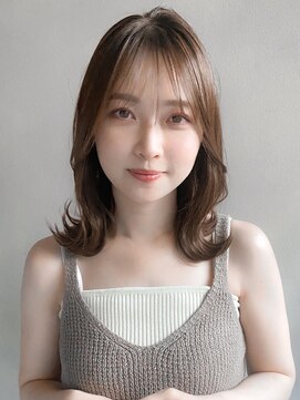 リヤン 表参道(lyann) 斜めバングワンカールピンクベージュ似合わせカットモテ髪