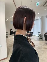 ホロ 渋谷(hollo) 【hollo渋谷店】切りっぱなしボブ/タッセルボブ/ワインレッド/艶