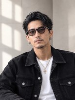 ORO MEN'S 緑地公園【オーロ/メンズ/眉毛/アイブロウ/メンズカット/メンズパーマ】&nbsp;【ニュアンスパーマ】大人の色気かき上げショート