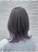 スタイリング簡単レイヤーカットにパープルのインナーカラー♪