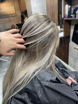 ラフ(LAFF) #バレイヤージュ#グレージュカラー#ボブウルフ#ココアベージュ