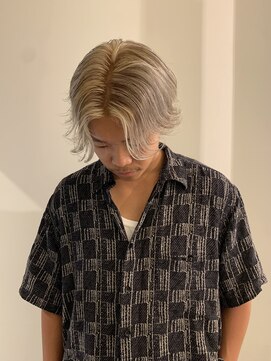 ユニコ(unico) メンズハイライト/ホワイトブロンド/センターパート