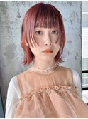 【NORA Journey】ボルドー×顔周り姫カットのウルフカット風ボブ