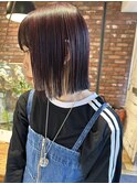 切りっぱなし軽めラインボブ×アンブレラカラー