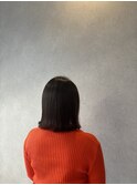 ぱつっと切りっぱなしボブ