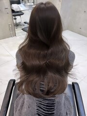 艶髪レイヤーカット韓国ヘアーグレージュ髪質改善トリートメント