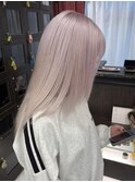 ホワイトピンク/ストレート/ブリーチ 岩崎錦糸町北口