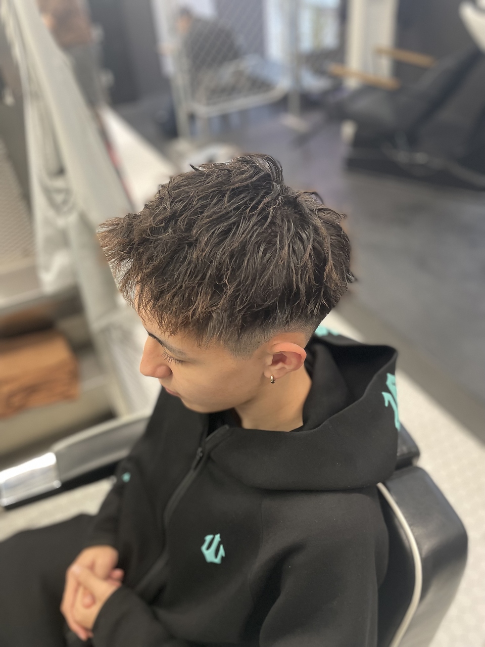 カルマパーマ/ベリーショート/ダークアッシュ/ニュアンスパーマ