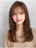艶感前髪ホワイトグレージュうるツヤサイドバングミニウルフ