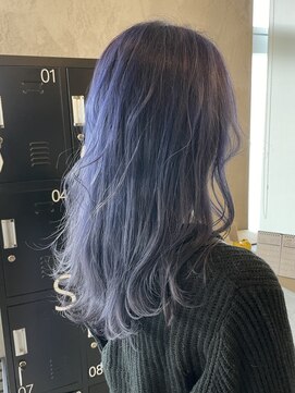 シェル 津山の手店(shel) 20代30代大人美人小顔ブリーチあり韓国ヘアアッシュブルー