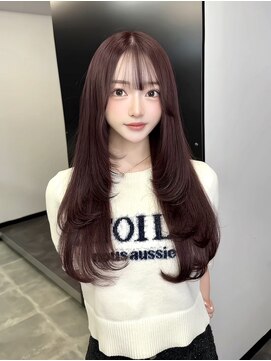 ラピス 名古屋本店(Lapis) ピンクブラウンとエクステでつくるレイヤーカット