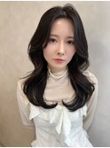 【TLUUSミルクティーブロンドワンホンレイヤーダークブルー】