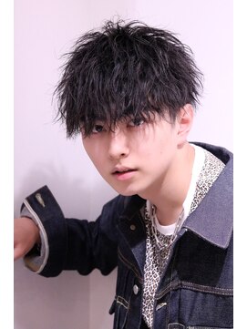 ネイビー(NAVY) ツイストマッシュ スパイラルパーマ ツーブロック