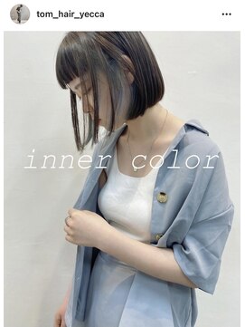 イェッカ(YECCA) モード映え＊ぱつっとボブ＊インナーカラー