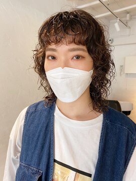 アイティーバイアルバム 八王子店(IT by ALBUM) ウルフパーマ_外ハネボブセクションカラー_ba393531