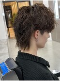 ダークブラウン×波巻きスパイラルパーマ　メンズ名駅名古屋