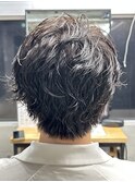 メンズ/アップバング/ツーブロックマッシュ/束感ショート波巻き