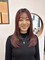 切りっぱなしボブ/ピンクベージュ/前髪/グレージュ/原宿