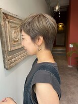 アンユヘアー 与野駅前店(unu.hair)&nbsp;ハイトーン/ベリーショートグレージュカラー/20代30代40代50代