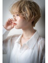 カバーヘア ブリス 志木南口駅前店(COVER HAIR bliss)&nbsp;透明感ハイトーンカラーひし形小顔マッシュパーマv志木10代20代