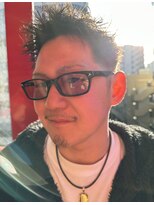 ロミーオム 本厚木(ROMMY. Homme)&nbsp;ツーブロック刈り上げツイストパーマアップバングメンズヘア