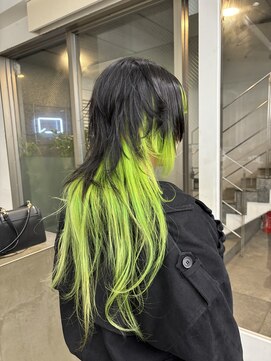 レコ 渋谷(LECO) ネオングリーンのシャギーウルフ