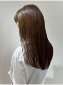 髪質改善ストレート　アッシュブラウン