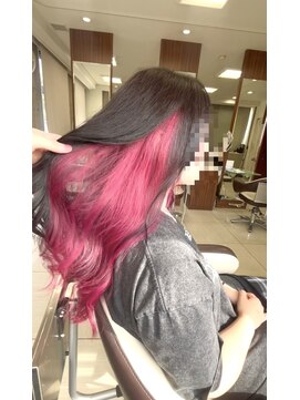 プログレス つくば店(PROGRESS by ヂェムクローバーヘアー) インナーブリーチ ピンク