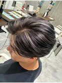 新城明るい白髪染め白髪ぼかしハイライト 大人ショートボブ