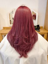 バイオレット 表参道店(Violet)&nbsp;1ブリーチでつくるチェリーピンク韓国風ロングレイヤーTK-69