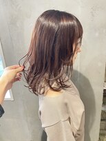 フークフーク(HOEK HOEK) セミロングレイヤー × さくらブラウン 20代30代40代50代