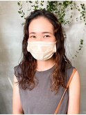 前髪なしパーマウェーブロングパーマゆるめふんわり