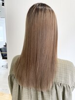 ビューバイネオリーブ 用賀店(Beau'r by neolive)&nbsp;グレージュカラーボブウルフ黒髪ココアベージュ