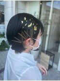 金箔ヘアセット
