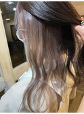 大人可愛いワンカールロングミルクティーベージュ