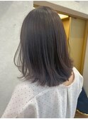 白髪ぼかしも◎透明感カラー切りっぱなしミディアム【中居】
