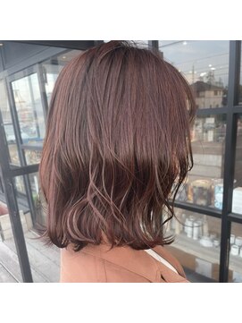 ミル(1001 mille) ピンクカラー/ピンクベージュ/外ハネボブ/ピンクコーラル