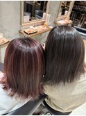 ピンク、グレージュカラー