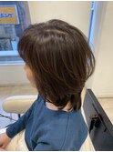 40代50代60代トップふんわりレイヤーカット白髪ぼかし