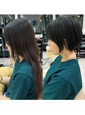 ショートボブ髪型30代40代50代前髪あり前髪なし面長丸顔【倉田】