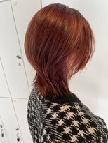 アース 東戸塚店(HAIR & MAKE EARTH) ネオウルフショート前下がりブリーチハイトーンカシスレッド
