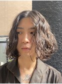 スパイラルグランジラフルーズパーマボブカット外国人風ウェット