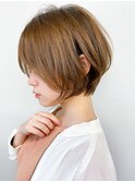 20代30代ミニボブココアブラウン小顔美肌ストレート丸み