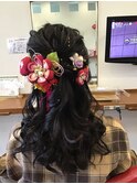 卒業式用ハーフアップ