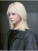 ボブミディアムショート美髪おくれ毛_ba550701