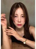 顔周りぱつっと前髪/前髪なし/面長さん/レイヤー/ストレート