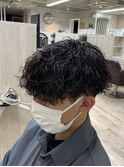 波パーマ　マッシュ　刈り上げ　ツーブロック